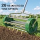 image 3 of Outsunny Lawn Aerator Outdoor Grass Care Heavy Duty Garden Roller Manual Handle | Green | Green