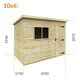 image 5 of 10ft x 6ft (2950mm x 1750mm) Horsforth Elite Pressure Treated Shiplap Pent Shed with 2 Windows