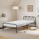 image 3 of COSTWAY Foldable Bed Frame Portable Folding Bed with Headboard   Footboard Black