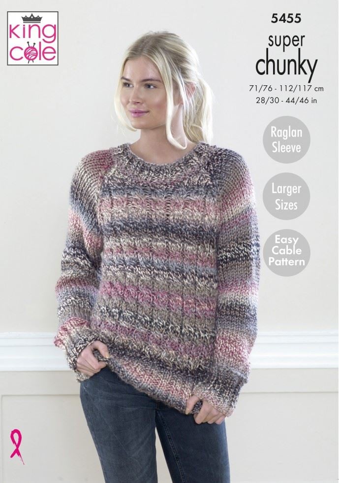King Cole Explorer Super Chunky Knitting Pattern 5455, Sweaters, Headwear and Scarves for Women - 28 - 46 Inches - Easy