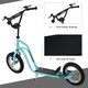 image 8 of HOMCOM 75-80cm Kids Kick Scooter w/ Adjustable Handlebar Inflatable Wheels Blue
