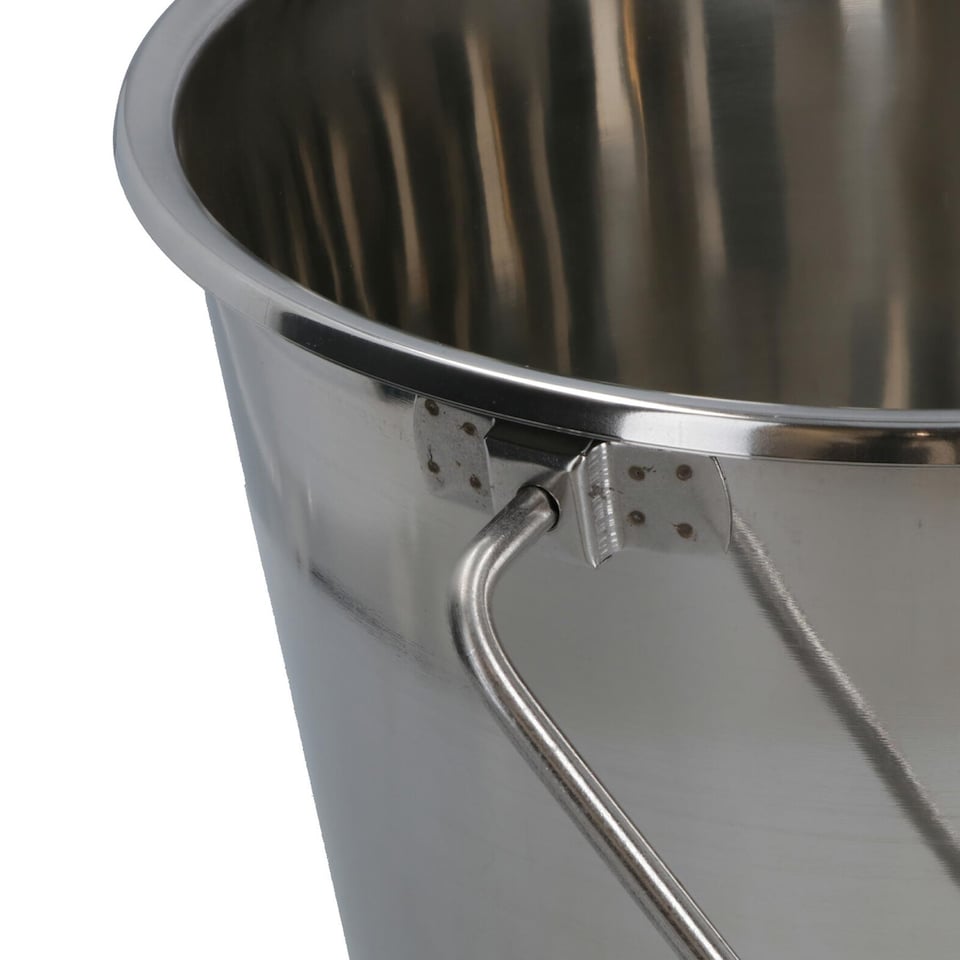 image 1 of 12L Stainless Steel Metal Bucket Pail Water Carrier Greenhouse Garden BBQ 10PK