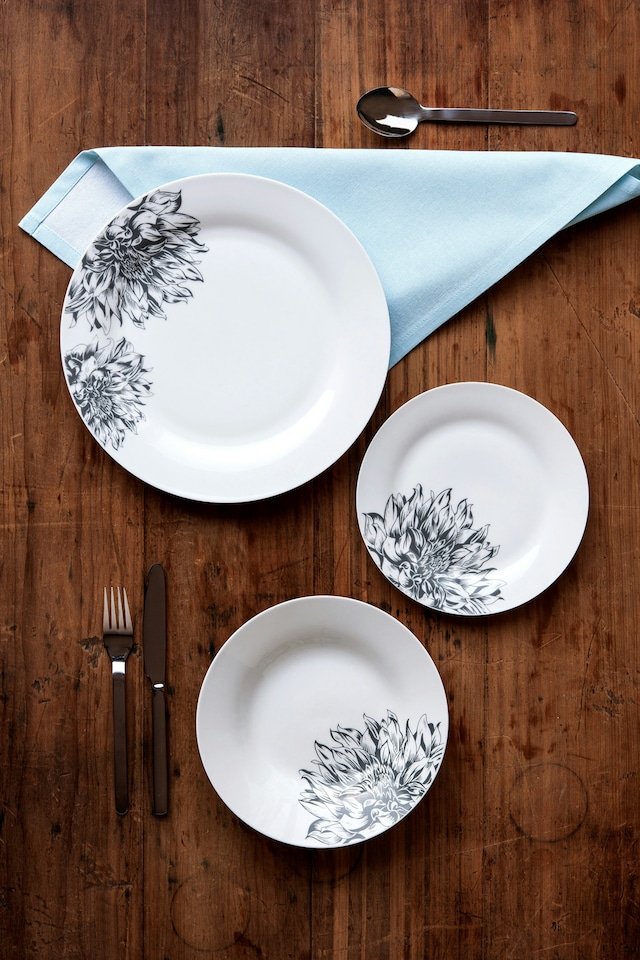 image 1 of Orsina Stylish Botanic 12 Piece Dinner Set, Durable Dinner Set For Dinner, Contemporary Design Crockery Set