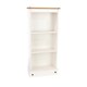 image 5 of Premium Corona 3-Shelf Low Narrow Bookcase - Solid Pine Construction with Wax Finish and Antique Wax Top | White | White Wax | One Size | 1