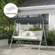 image 10 of Outsunny Outdoor Seat Cushions Back Cushion with 2 Pillows, Water Repellent Seat Pads for 3-Seater Chair, Swing, Sofa 