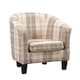 image 2 of Medford Chequered Fabric Tub Chair - Beige