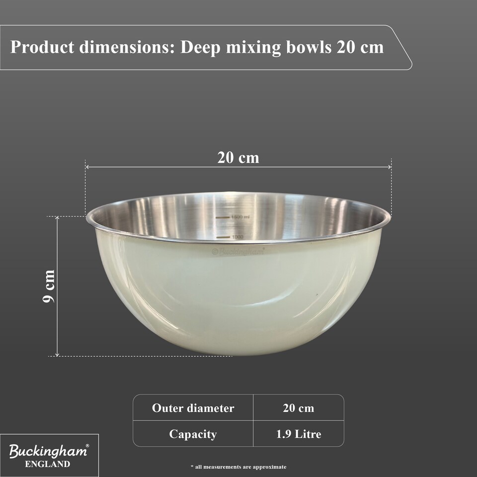 image 1 of Buckingham Deep Mixing Bowl 20 cm, Cream