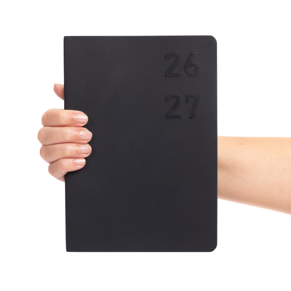 image 1 of 2026 - 2027 Academic Diary A5 Week to View - Mid Year Planner August 2026 to July 2027 - Softcover Felix - Term Dates Notes Timetable | Black | Black