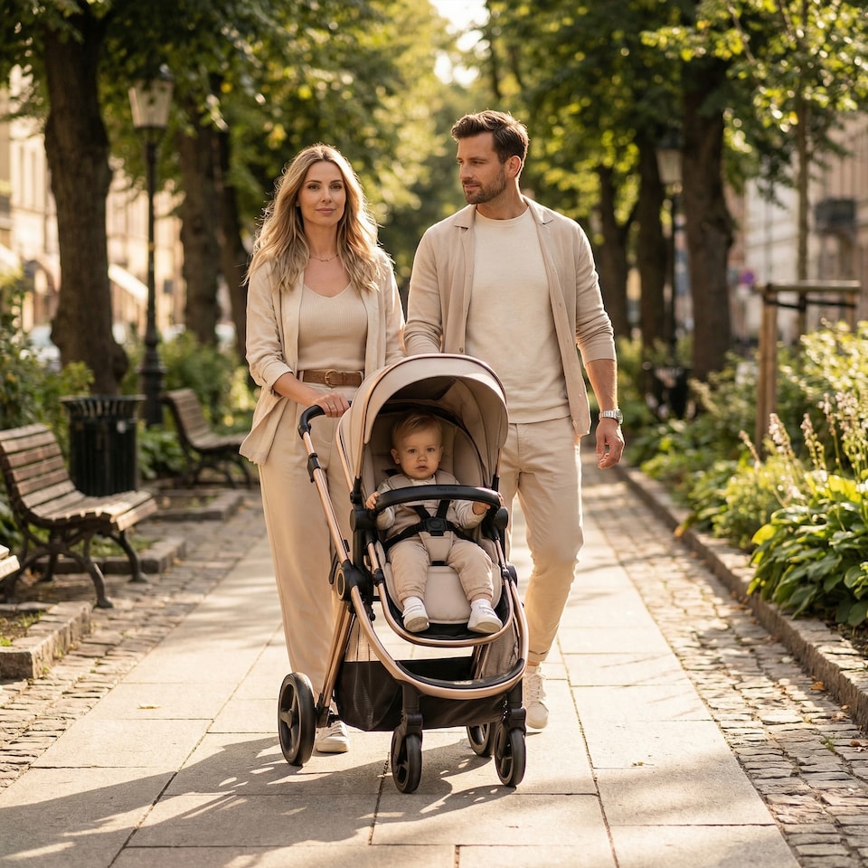 image 1 of Red Kite Push Me Pace i 2 in 1 Travel System with i-Size Car Seat - Latte | Brown | Latte | One Size | 1
