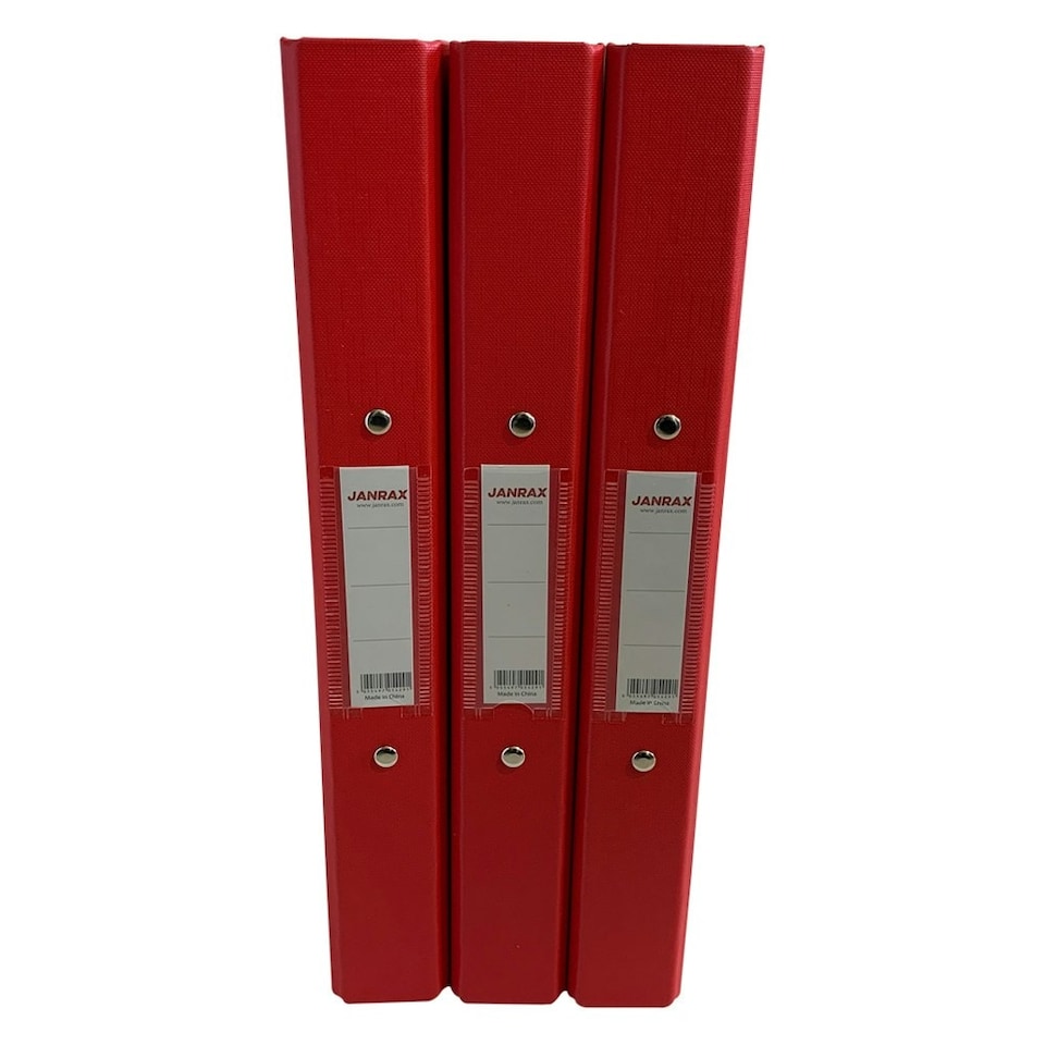 image 1 of Pack of 10 A4 Red Paper Over Board Ring Binders by Janrax | Red | 10