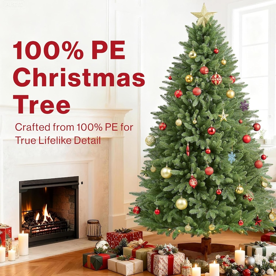 image 1 of 5ft Artificial Christmas Pine Tree 100% PE Injection Moulded