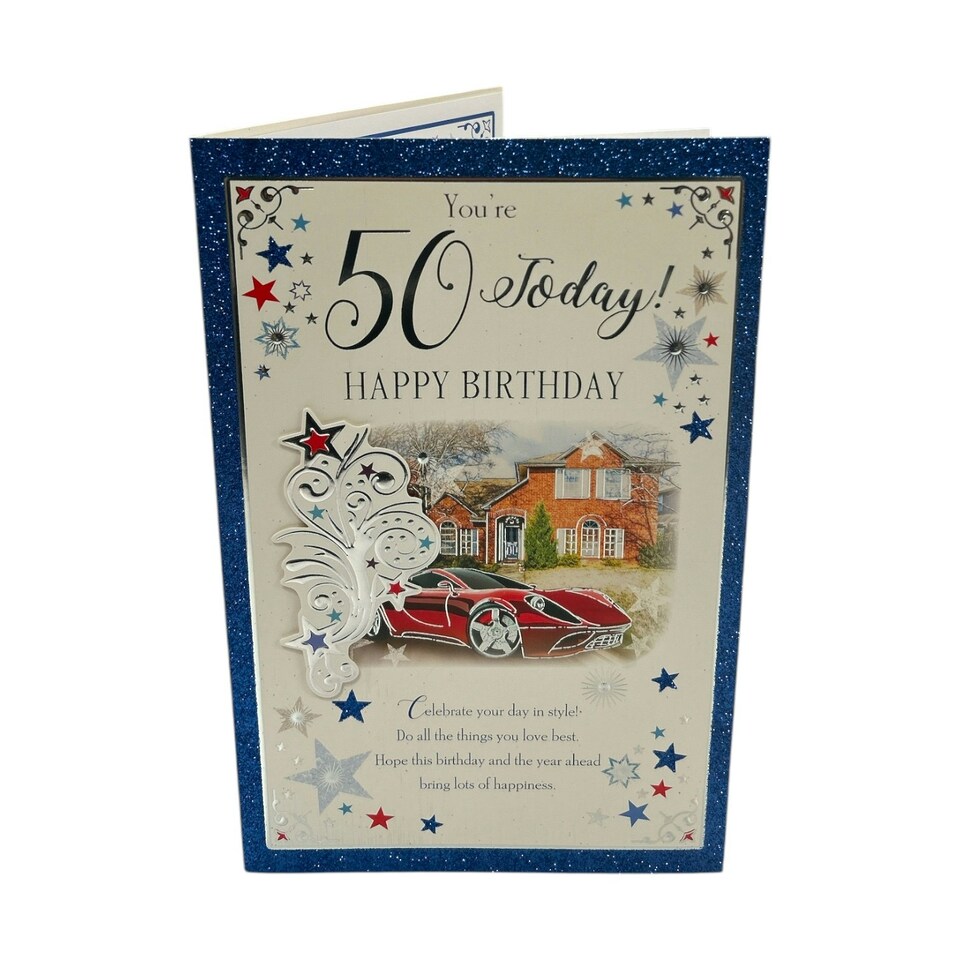 image 1 of Age 50 Sport Car Design Sentimental Birthday Card