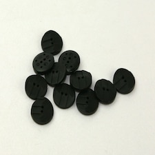 Dill Black 25mm Round Textured Buttons for Dressmaking - per pack of 12