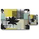 image 2 of Geometric Shape & Leaf Print in Yellow & Green (Placemat & Coaster Set)