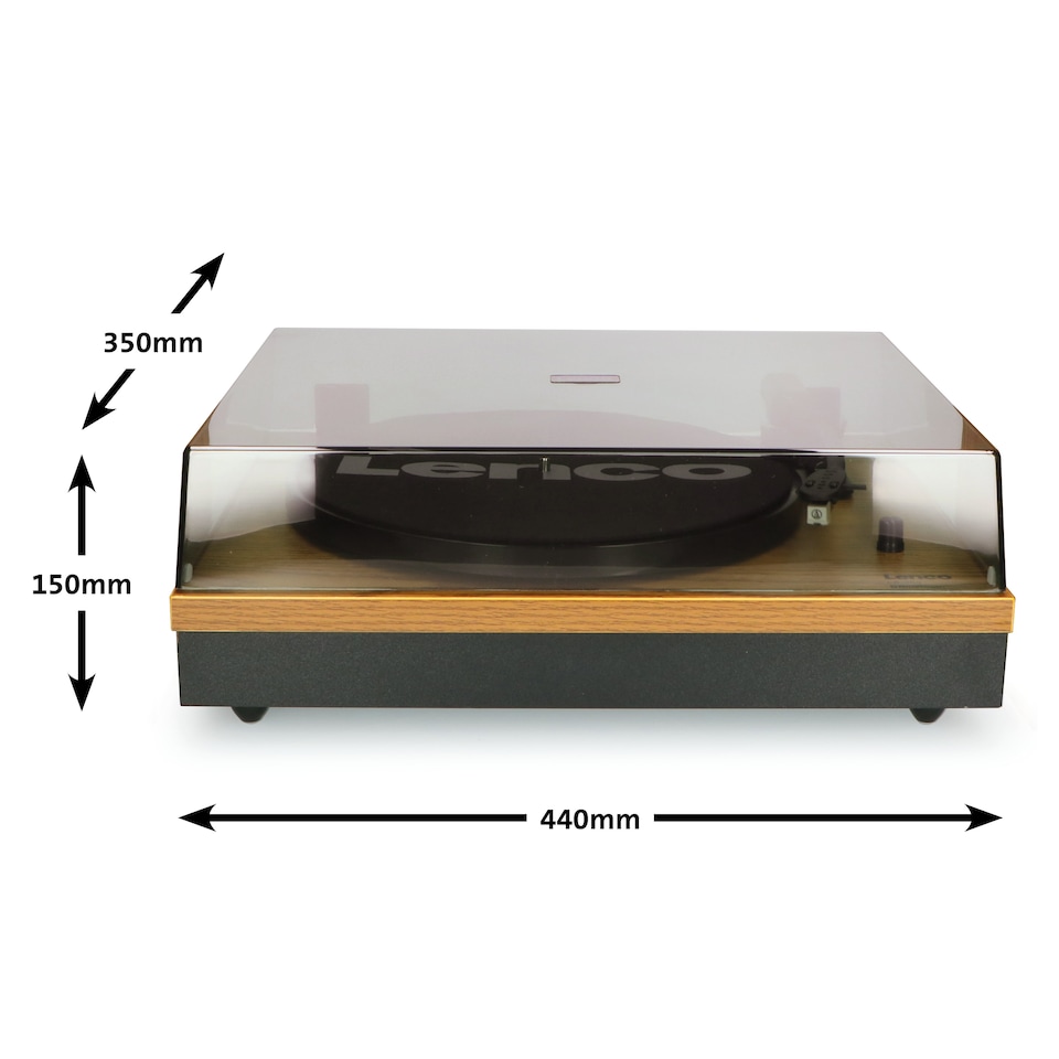 image 1 of LENCO LS-300WD - Turntable with Bluetooth and two separate speakers, wood