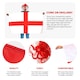 image 2 of Pack of 1 Red & White England Curly Wig & Flag Cape Red | One Size