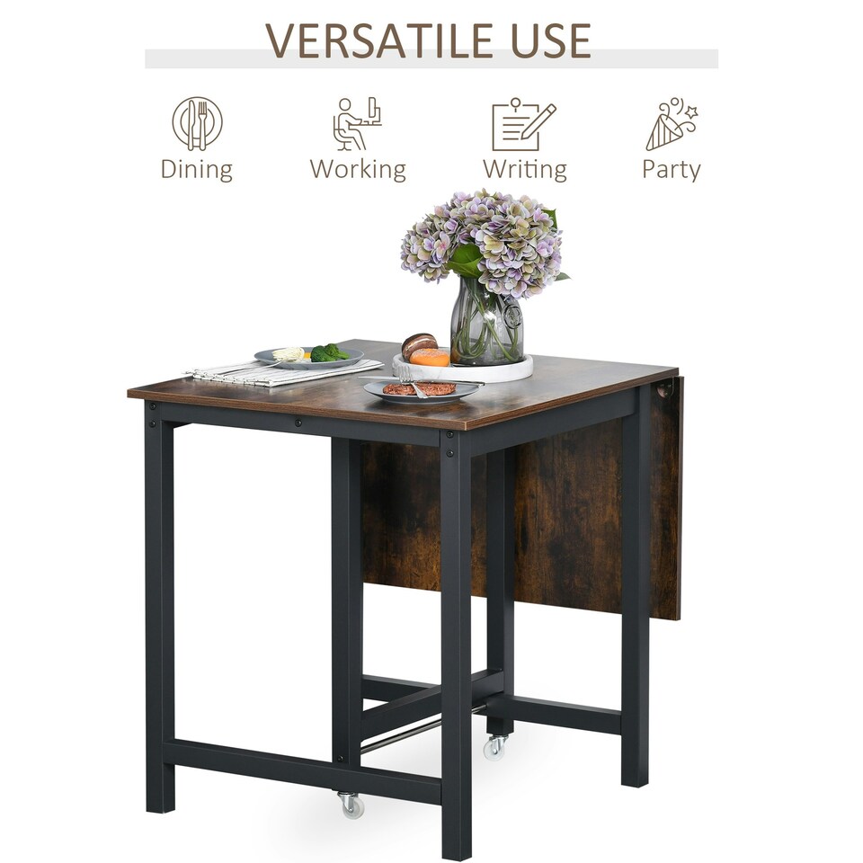 image 1 of HOMCOM Drop Leaf Kitchen Foldable Table Folding Table Foldable for Dining Room