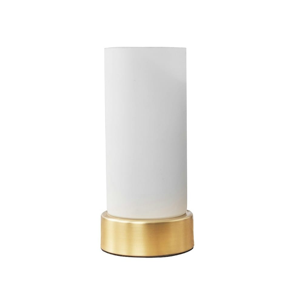 image 1 of ValueLights Dimmable Brushed Gold Table Lamp and E14 Candle LED 5W Warm White 3000K Bulb