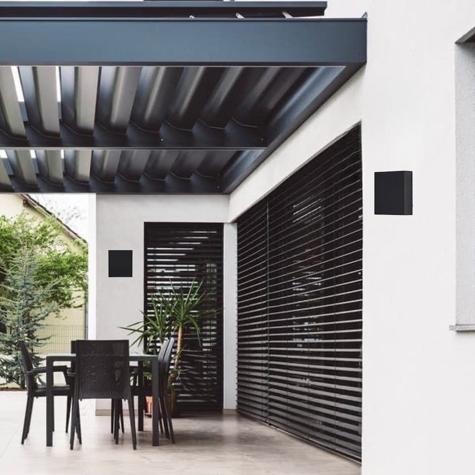 image 1 of CGC SIAN Dark Grey Rectangle Outdoor LED Wall Light | Grey | Dark Grey