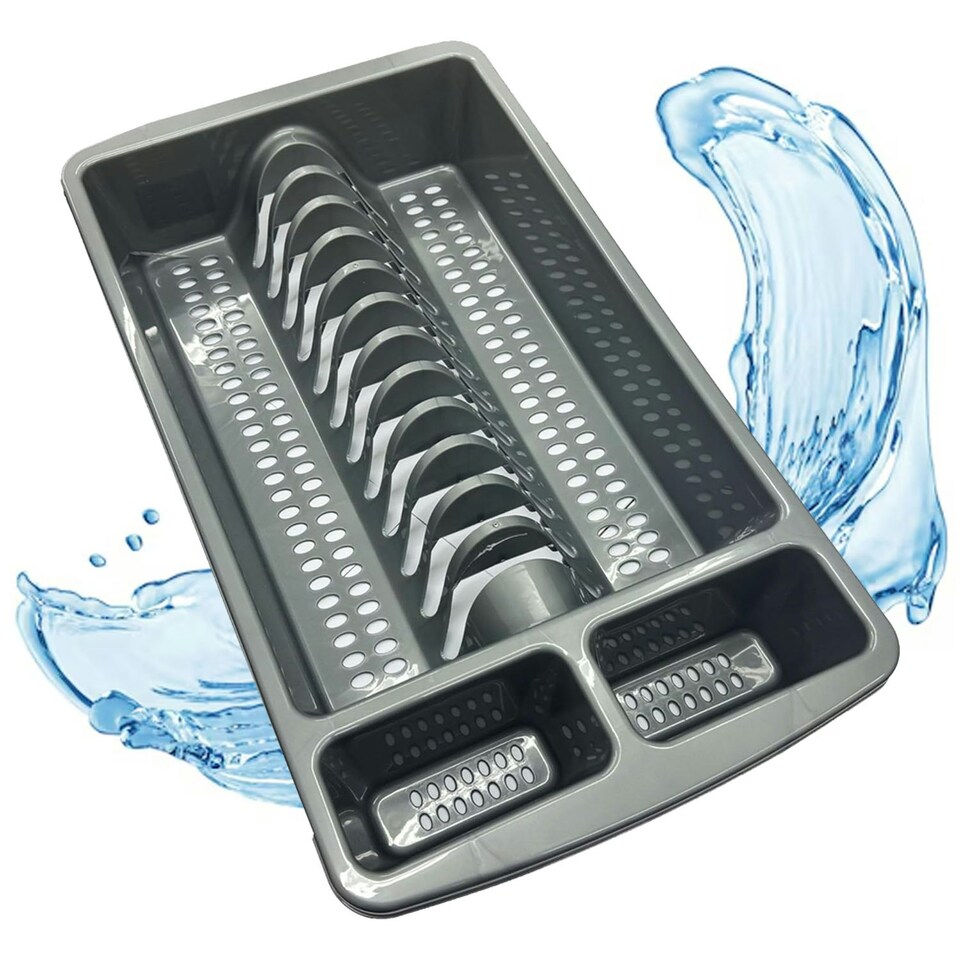 image 1 of 1 x Stylish Silver High Grade Dish Drainer Rack Ideal For Drying Plates Silver