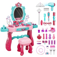 Role Play Girls Dressing Vanity Table Set Makeup Set with Light and Sound