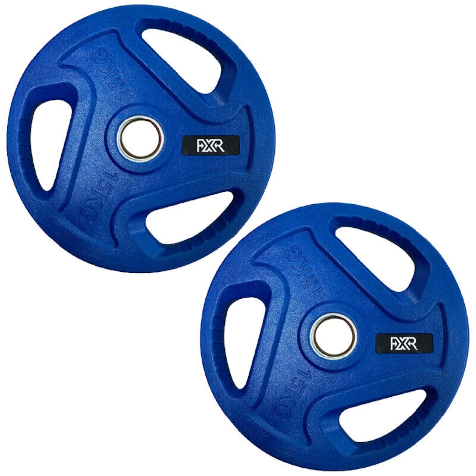 Olympic 2" Tri-Grip Rubber Encased Cast Iron Weight Plates - 2 x 15kg