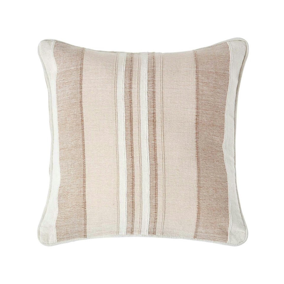 image 1 of Homescapes Cotton Striped Beige Cushion Cover Morocco - 45 x 45 cm | Cream | Beige | 45 x 45 cm