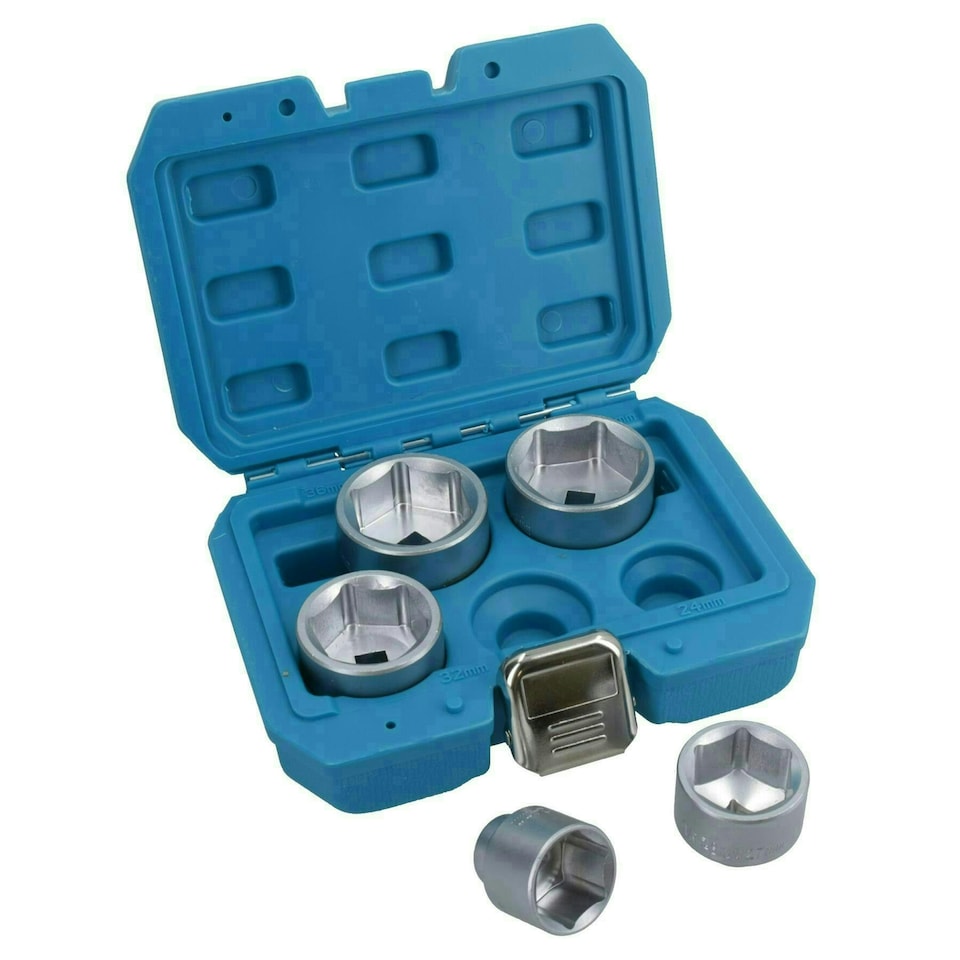 image 1 of 3/8" Drive Oil Filter Socket Remover Removal Tools Metric Sizes 24 - 38mm 5pc