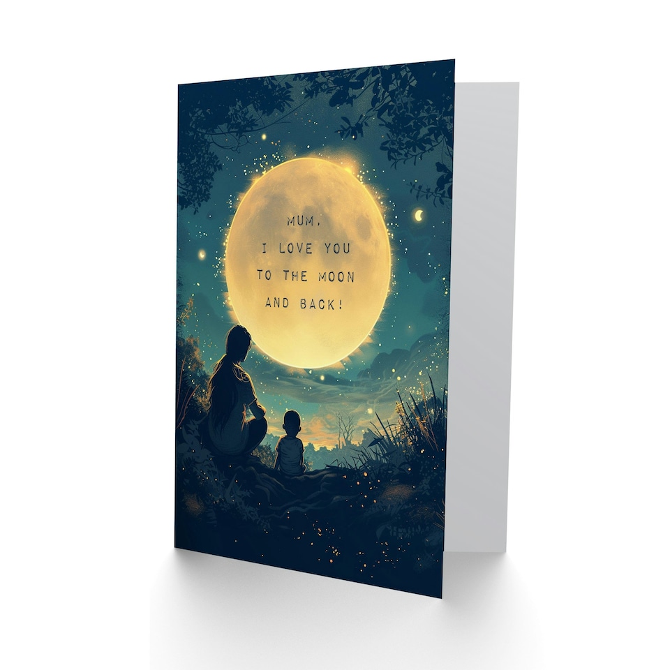 image 1 of Mothers Day Card Love You Moon Back Mum Card
