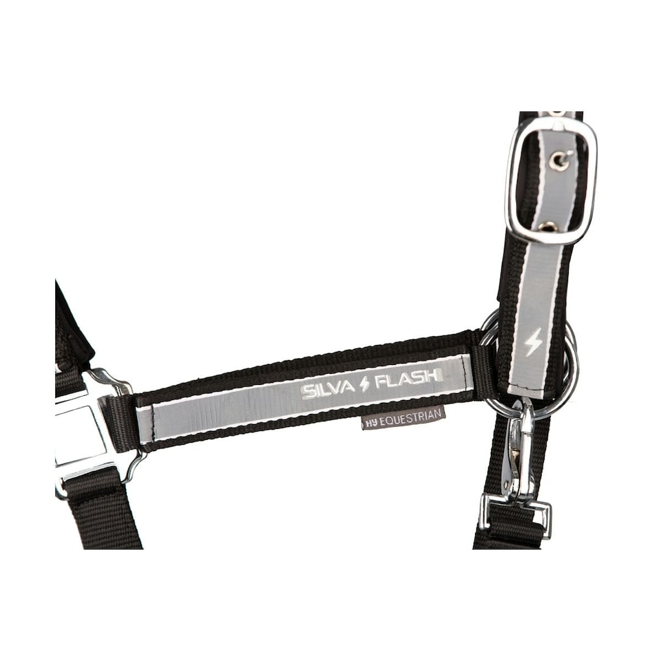 image 1 of HyVIZ Silva Flash Horse Headcollar - Black/Silver - Pony