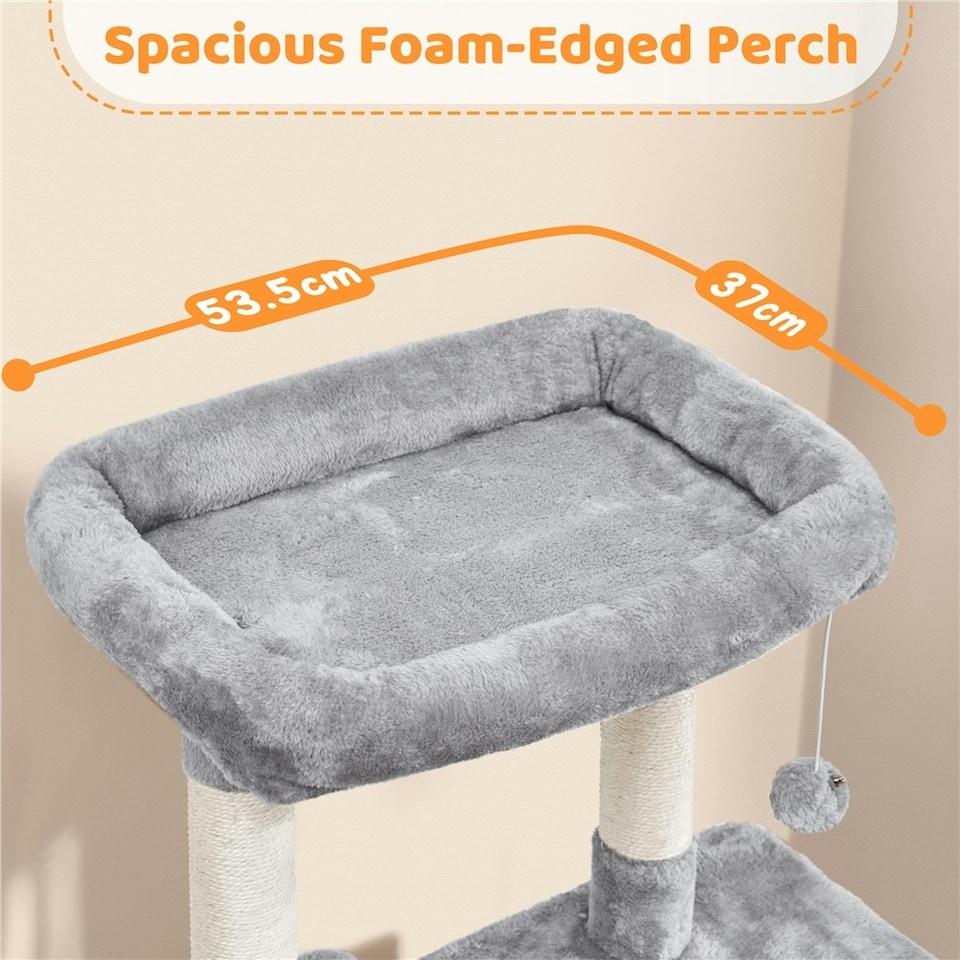 image 1 of Yaheetech Multilevel Plush Kitten Tree Condo Light Grey