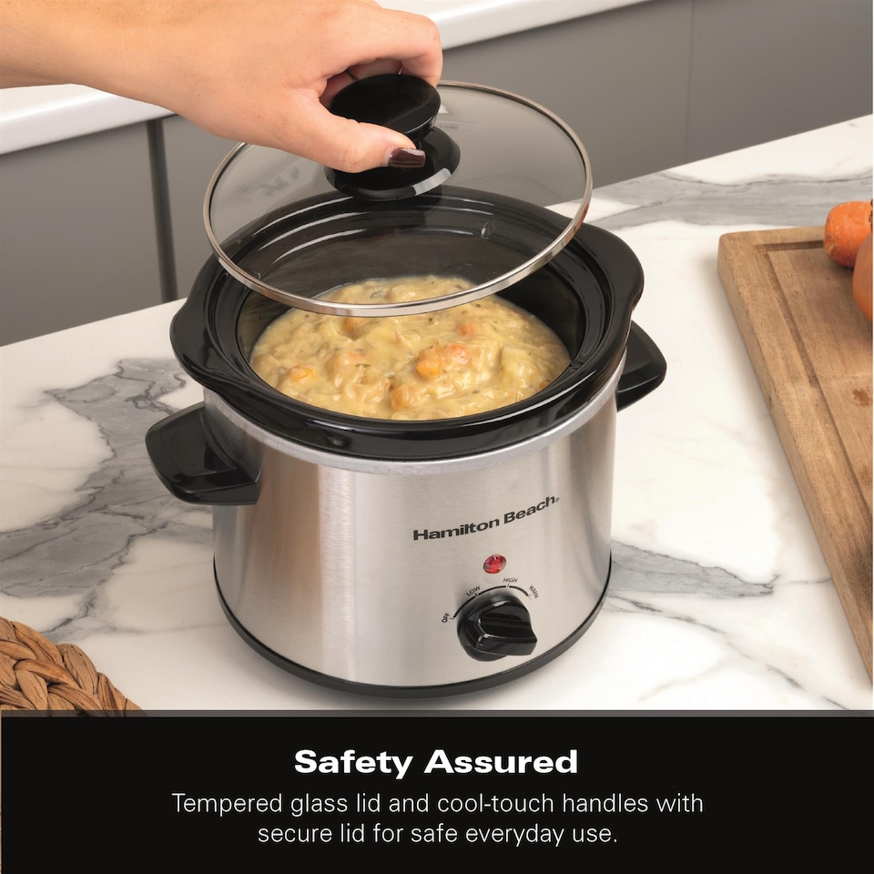 image 1 of Hamilton Beach 'The Mighty Mini' 1.8L Silver Slow Cooker