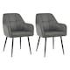 image 1 of SONARA Dining Chair Set of 2, Water-Repellent Plush Chenille Upholstered for Dining Room | Black