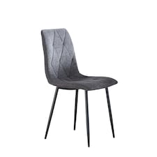 Set of 2 Ficarra Fabric Dining Chairs - Dark Grey