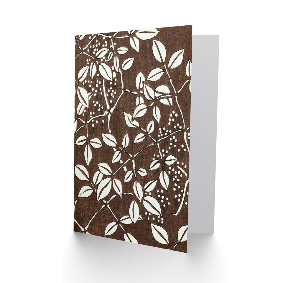 image 1 of Shin Bijutsukai Japanese Art Card Tree Branch and Leaf Pattern