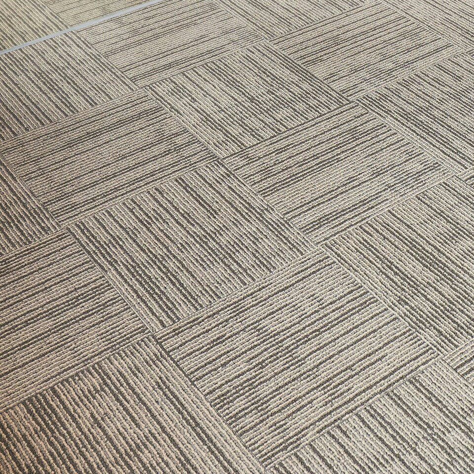 image 1 of NOVECRAFTO Vinyl Floor Tiles Self Adhesive – 12x12in Peel and Stick Flooring with Beige Faux Carpet Effect – Durable & Easy to Clean for Any Room Brown | 3.72 sqm