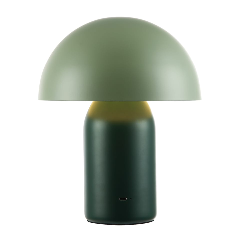 image 1 of Modern Rechargeable Mushroom Table Lamp in Forest and Olive Green - Touch Dimmer | Green