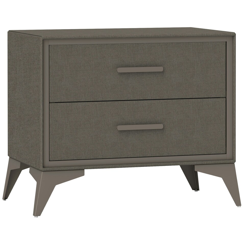 image 1 of HOMCOM 2 Drawer Chest of Drawers, Fabric Dresser with Steel Frame, Brown