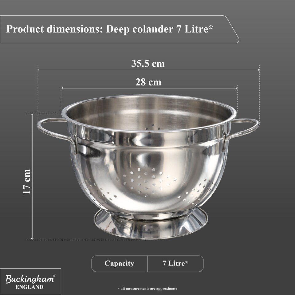 image 1 of Buckingham Deep Colander / Strainer 7 L / 28 cm.
