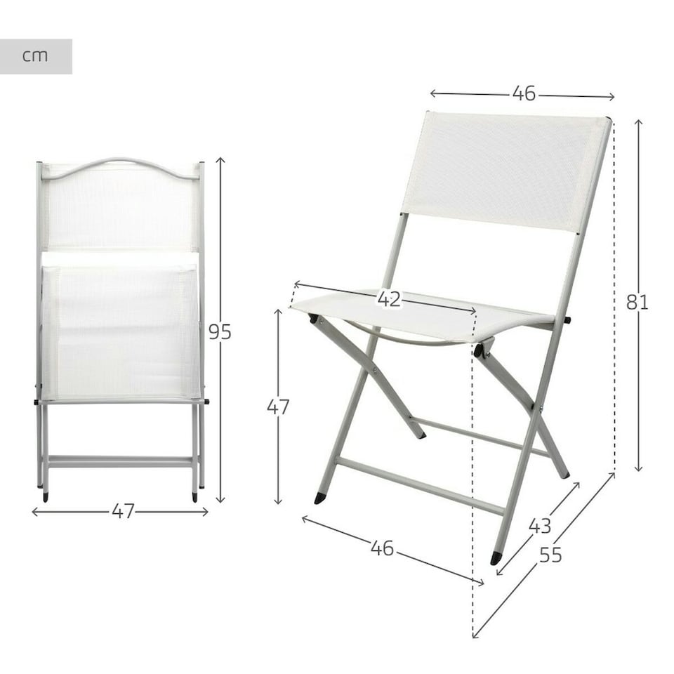image 1 of Folding Chair Aktive White 46 x 81 x 55 cm (4 Units) N/A