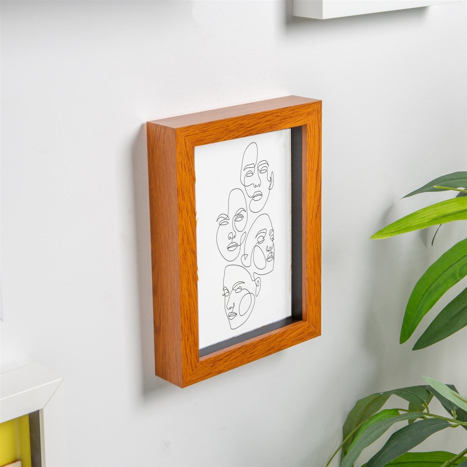 image 1 of Nicola Spring 3D Box Photo Frame - 5 x 7" - Dark Wood
