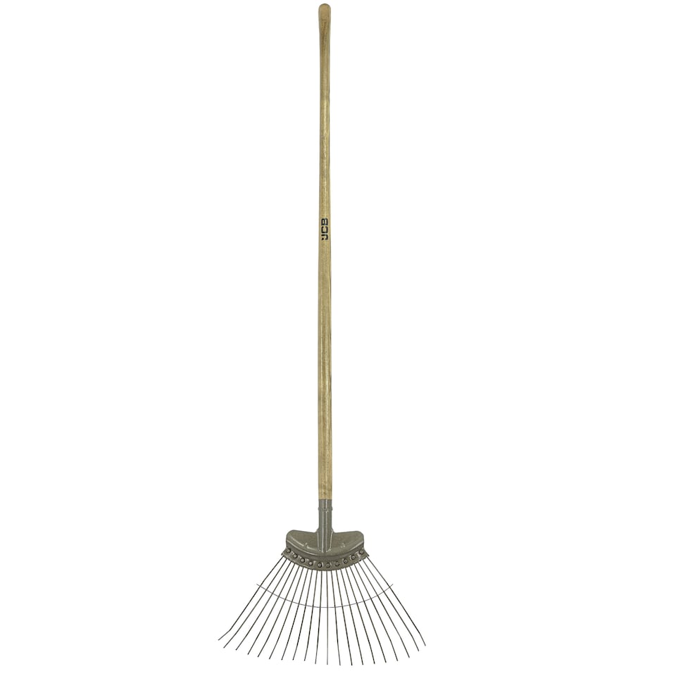 image 1 of JCB 20 Teeth Heritage Lawn Rake 520mm Carbon Steel and Ash Handle Gardening Leaf Moss JCBHLR01