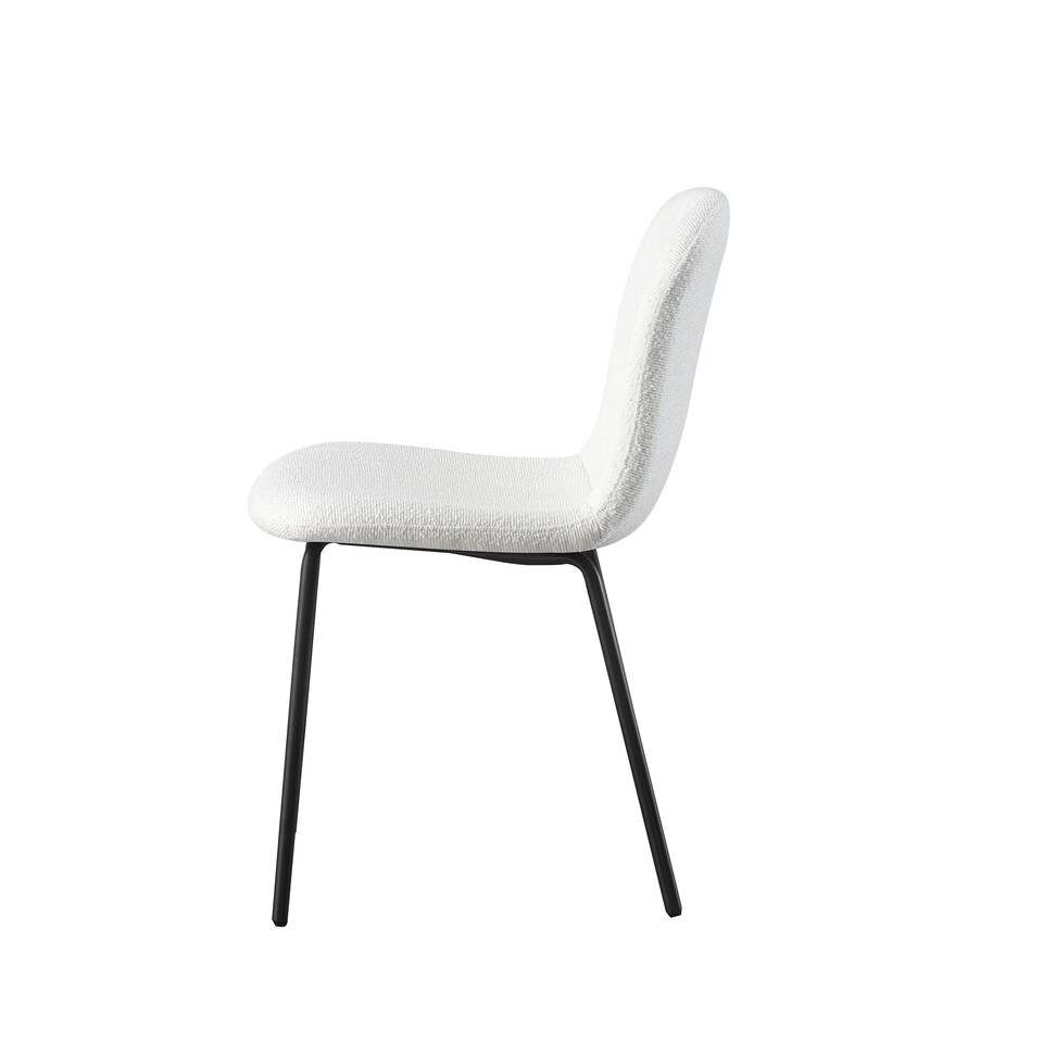 image 1 of Set of 2 Teddy Faux Fur Stitched Design Dining Chairs Beige White Bella by MCC