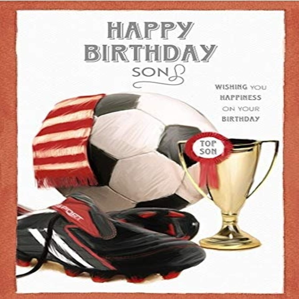 image 1 of Wishing Well Top Son Trophy Birthday Card