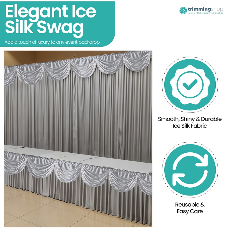image 1 of 3M Ice Silk Wedding Drapery, Detachable Backdrop Curtain - 1pc