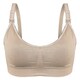 image 1 of Soft & Comfortable Wireless Nursing Bra with Easy Open Clips - Small / Beige