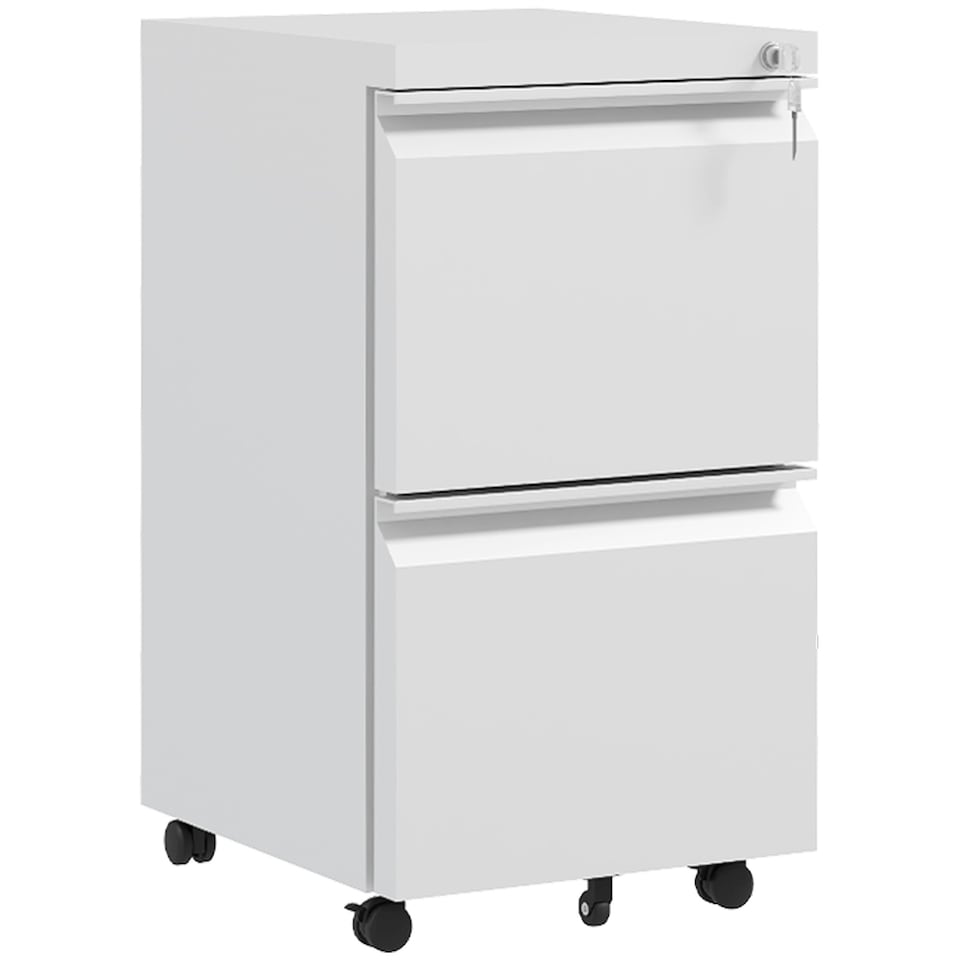 image 1 of Vinsetto Steel File Cabinet with Lock Hanging Bar for Letter A4 Legal, White