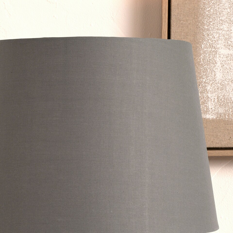 image 1 of 40cm Grey Tapered Poly Cotton Lampshade Cone Modern Floor Lamp Shades