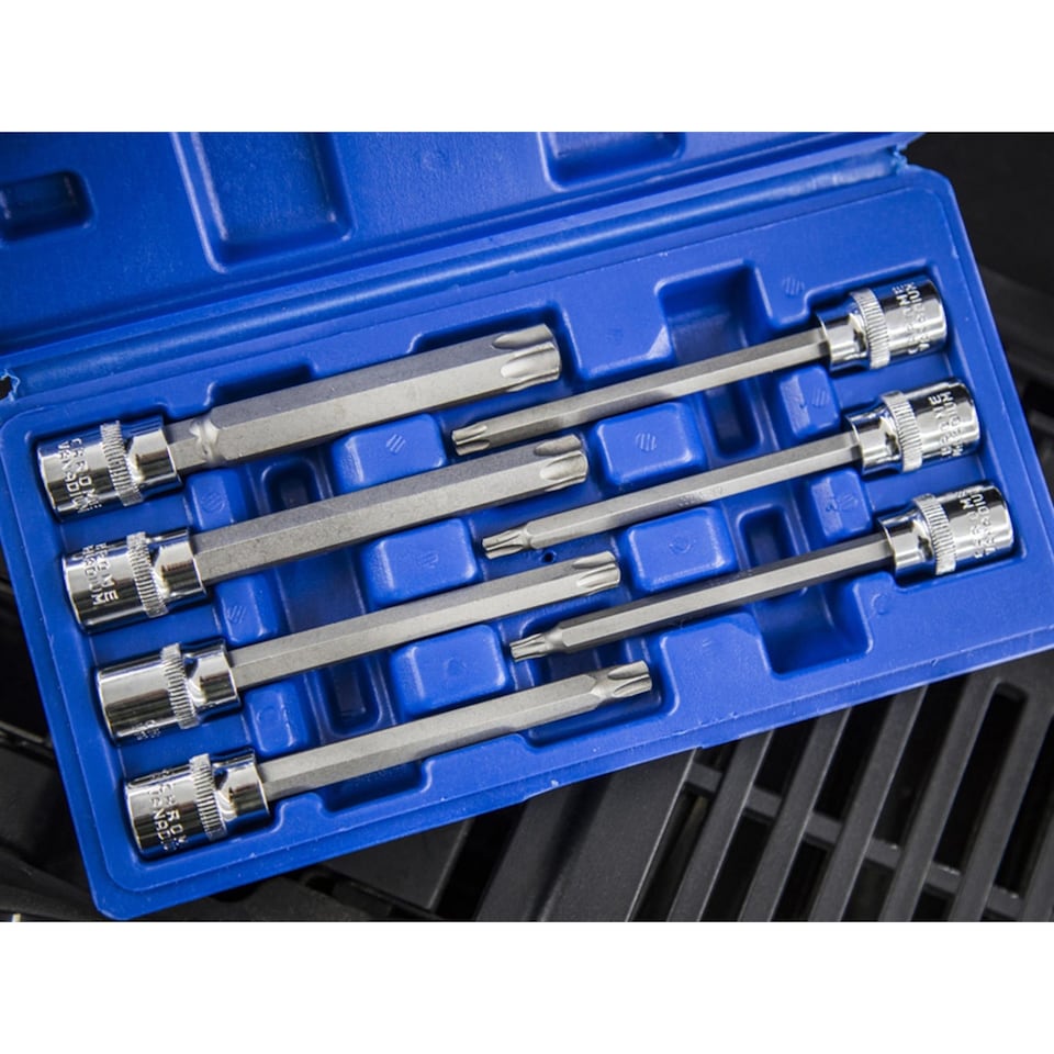 image 1 of Bluespot Tools 3/8in Drive Extra Long Torx Socket Bit Set, 7 Piece | Multi | Multi Colour | One Size | 1