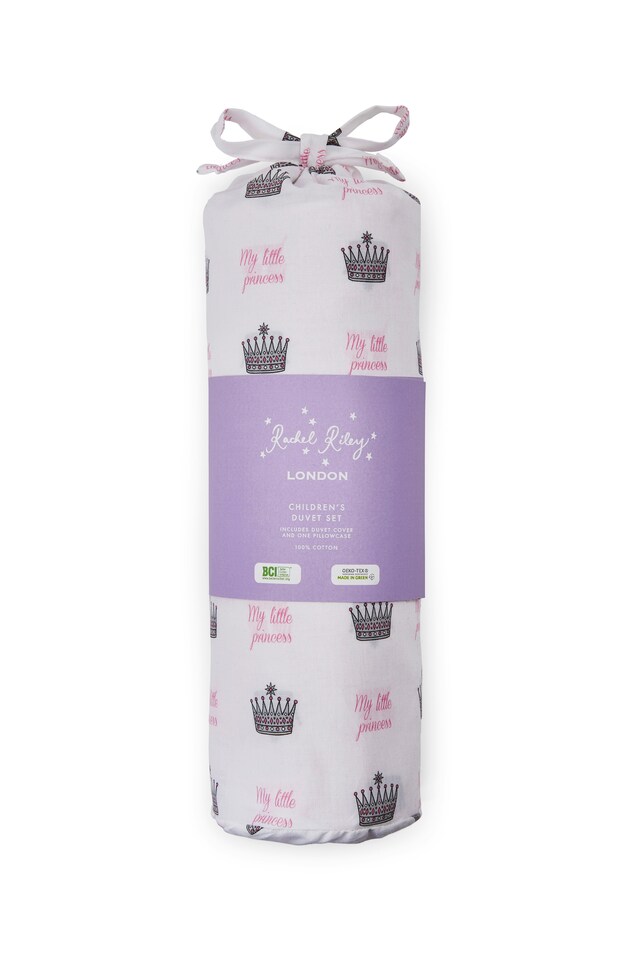 image 1 of Rachel Riley My Little Princess Duvet Cover Set Cot Bed | Pink | One Size